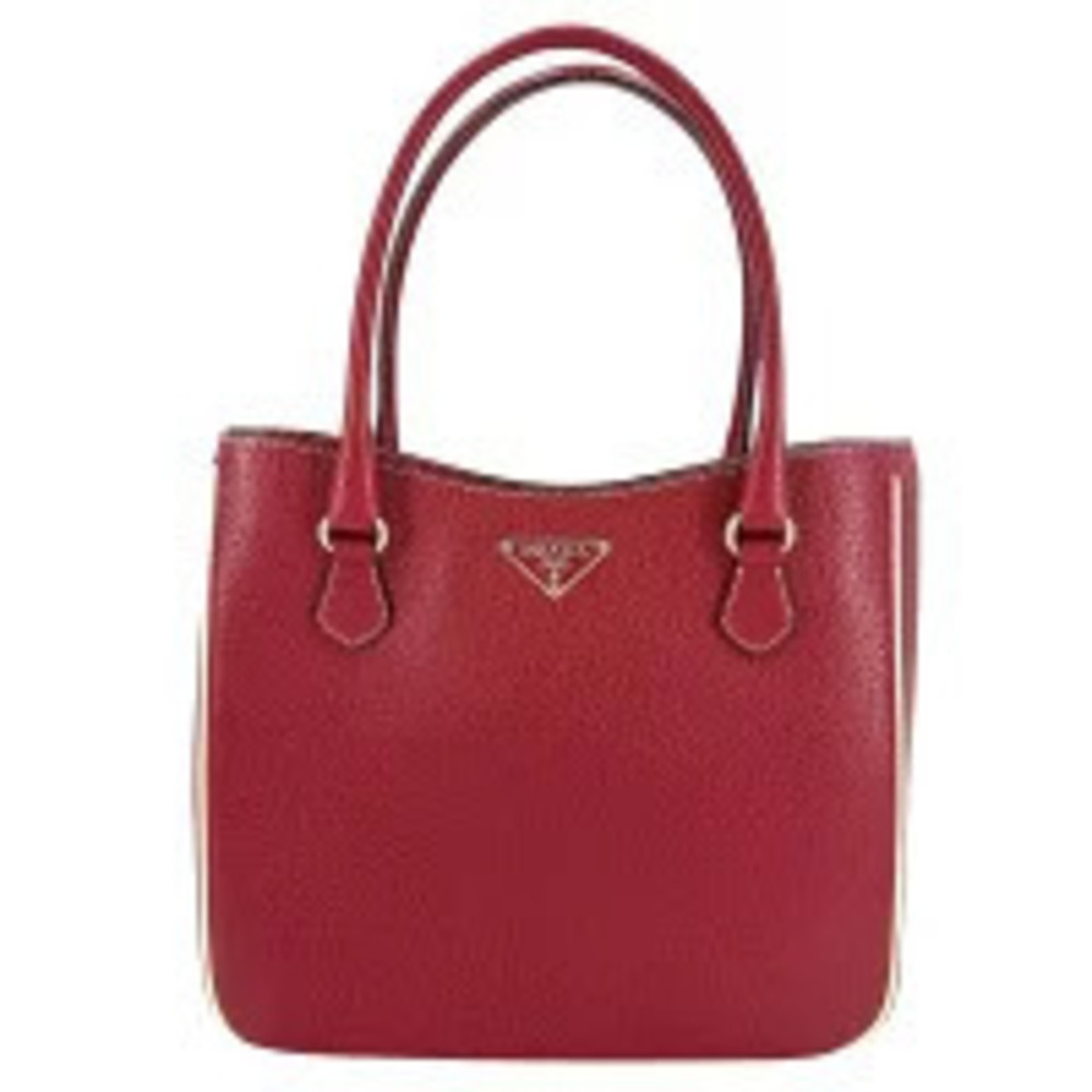 Prada Vitello Daino Leather Tote Bag Red